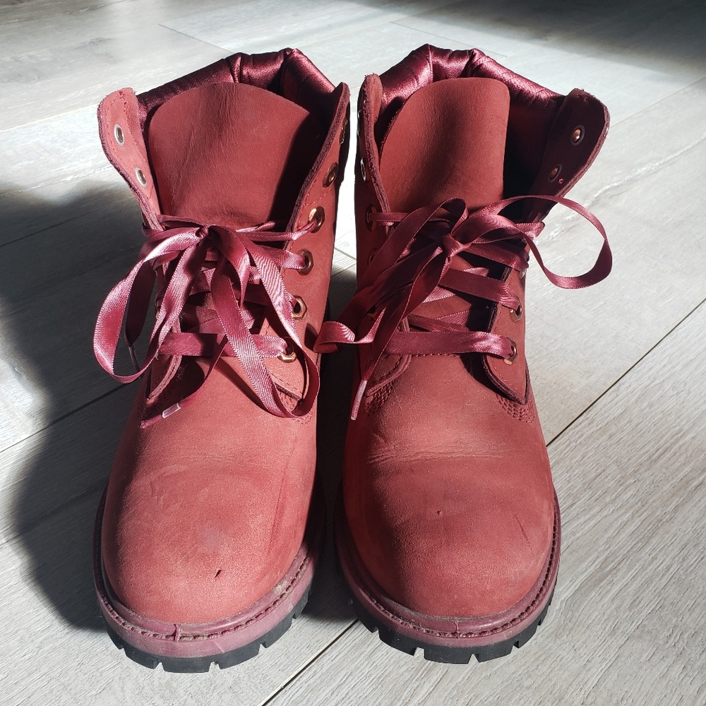 Burgundy Timberland Boots